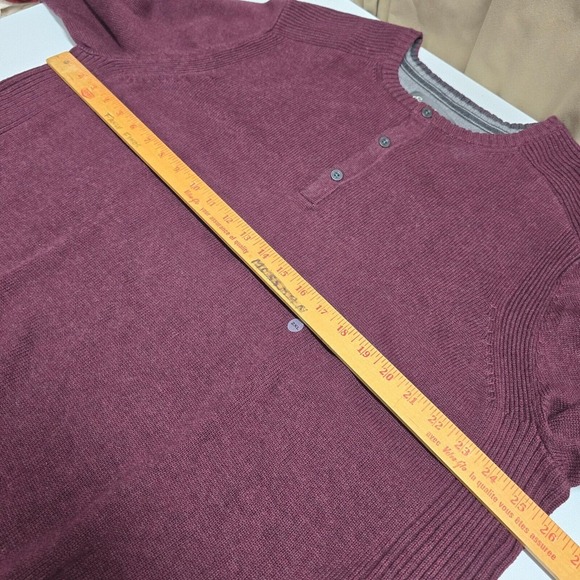 Eddie Bauer Mens Sweater XXL Purple Henley Long Sleeve Stretch Cotton Casual‎ - Picture 8 of 11